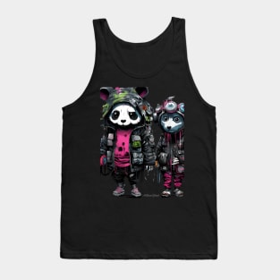 Cyberpunk Panda and Urban Friend, Splash Tank Top